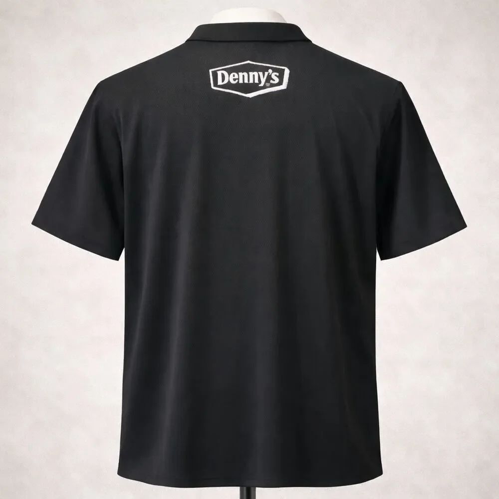 Vintage Denny’s Black Unisex Embroidered Short Sleeve Button Shirt M
